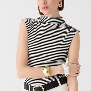 J.Crew fitted, mock neck striped tank.